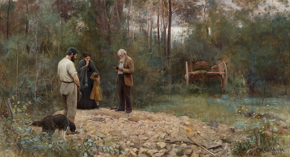 Frederick McCubbin, A bush burial, 1890, oil on canvas, Geelong Gallery. Purchased by public subscription, 1900. (photograph by Andrew Curtis)